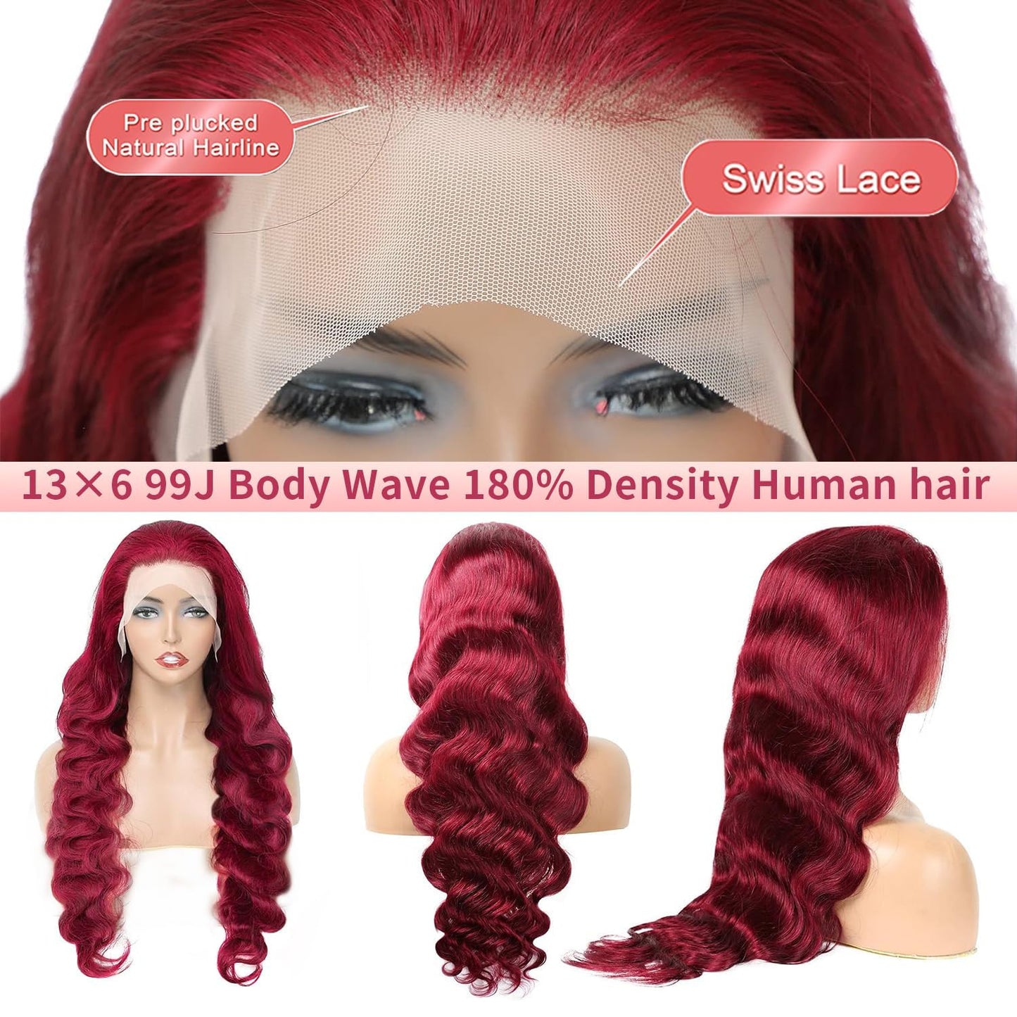 Body Wave Pre-plucked HD Transparent Lace Glueless Wigs w/Baby Hair
