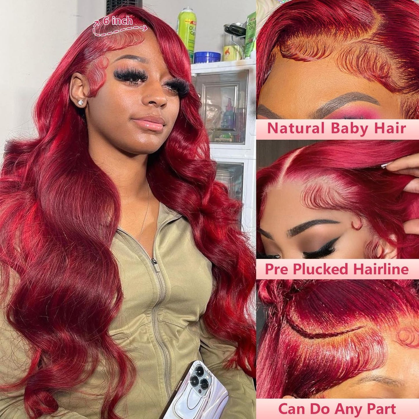 Body Wave Pre-plucked HD Transparent Lace Glueless Wigs w/Baby Hair