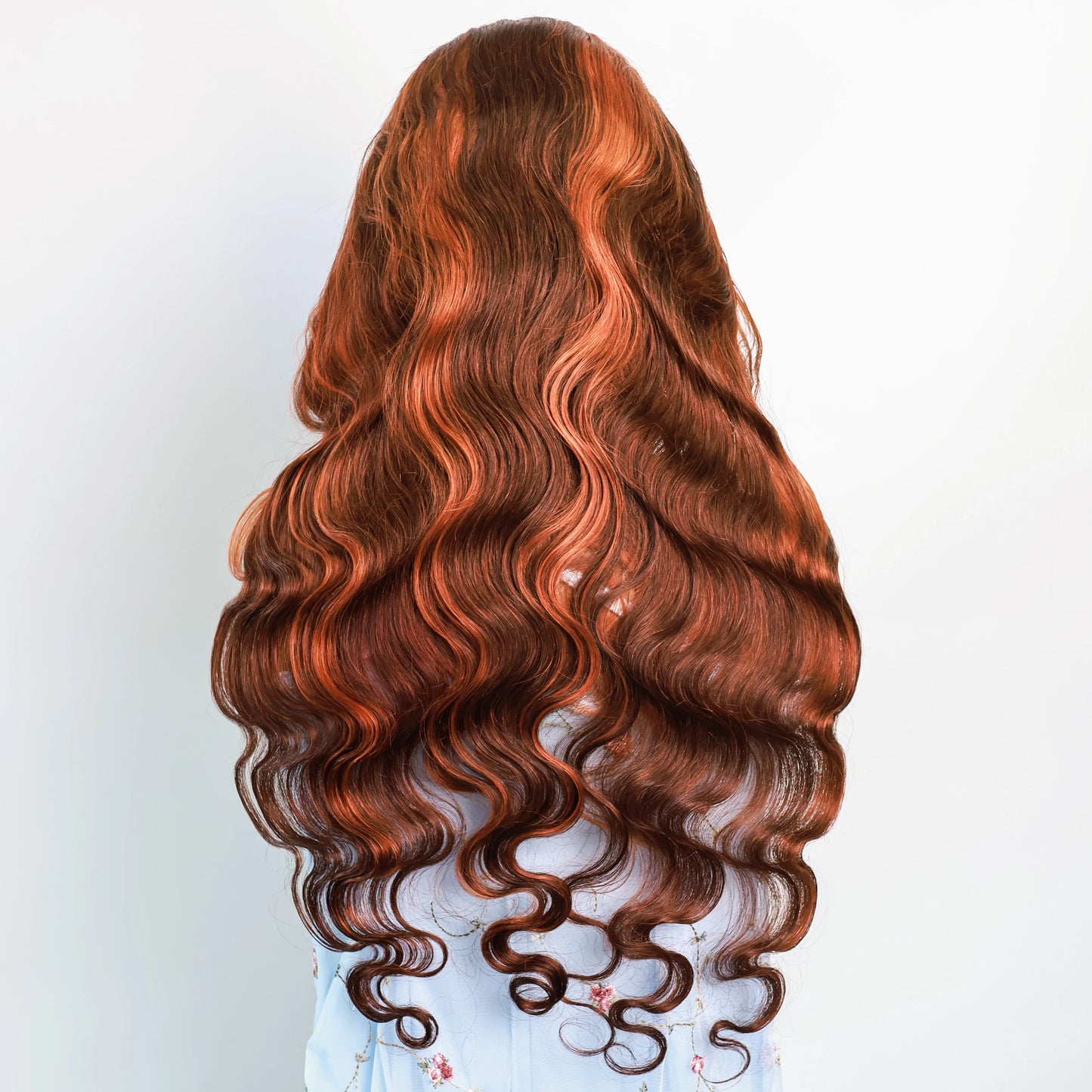 Highlighted Ginger Brown Lace Frontal Human Hair Wigs