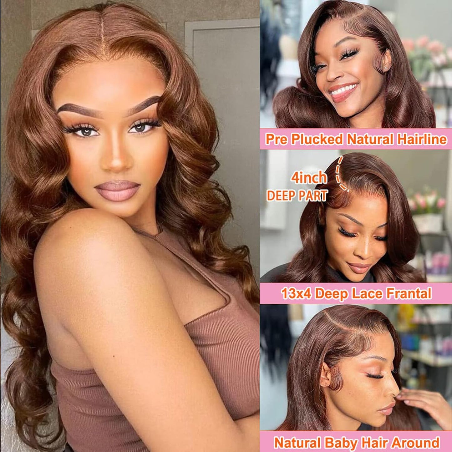 Ombre HD Pre-plucked Lace Front Human Hair Wigs