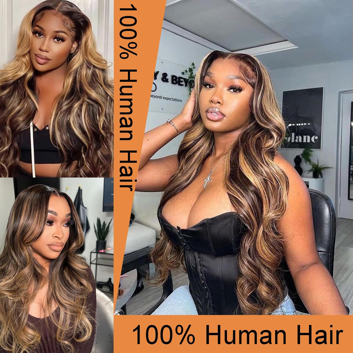 Ombre HD Pre-plucked Lace Front Human Hair Wigs