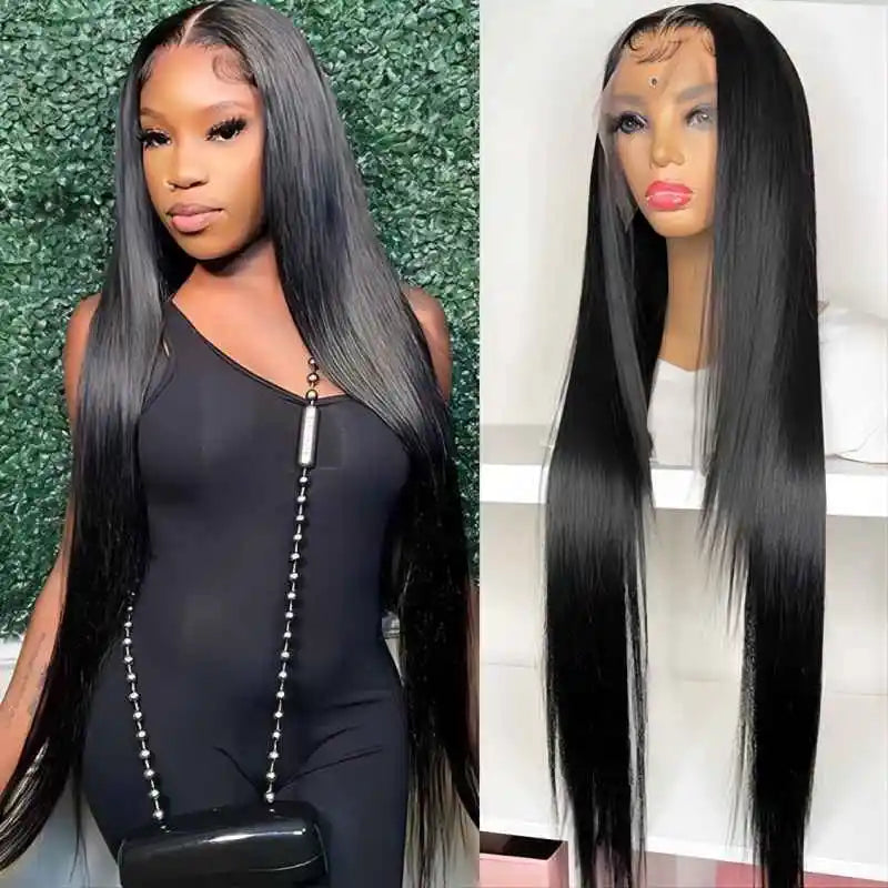 Brazilian Straight Pre-Cut Pre-plucked Transparent Lace Front Wigs