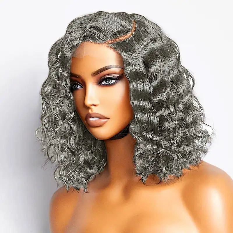 Glueless Bob Body Wave Salt & Pepper Lace Front Human Hair Wigs