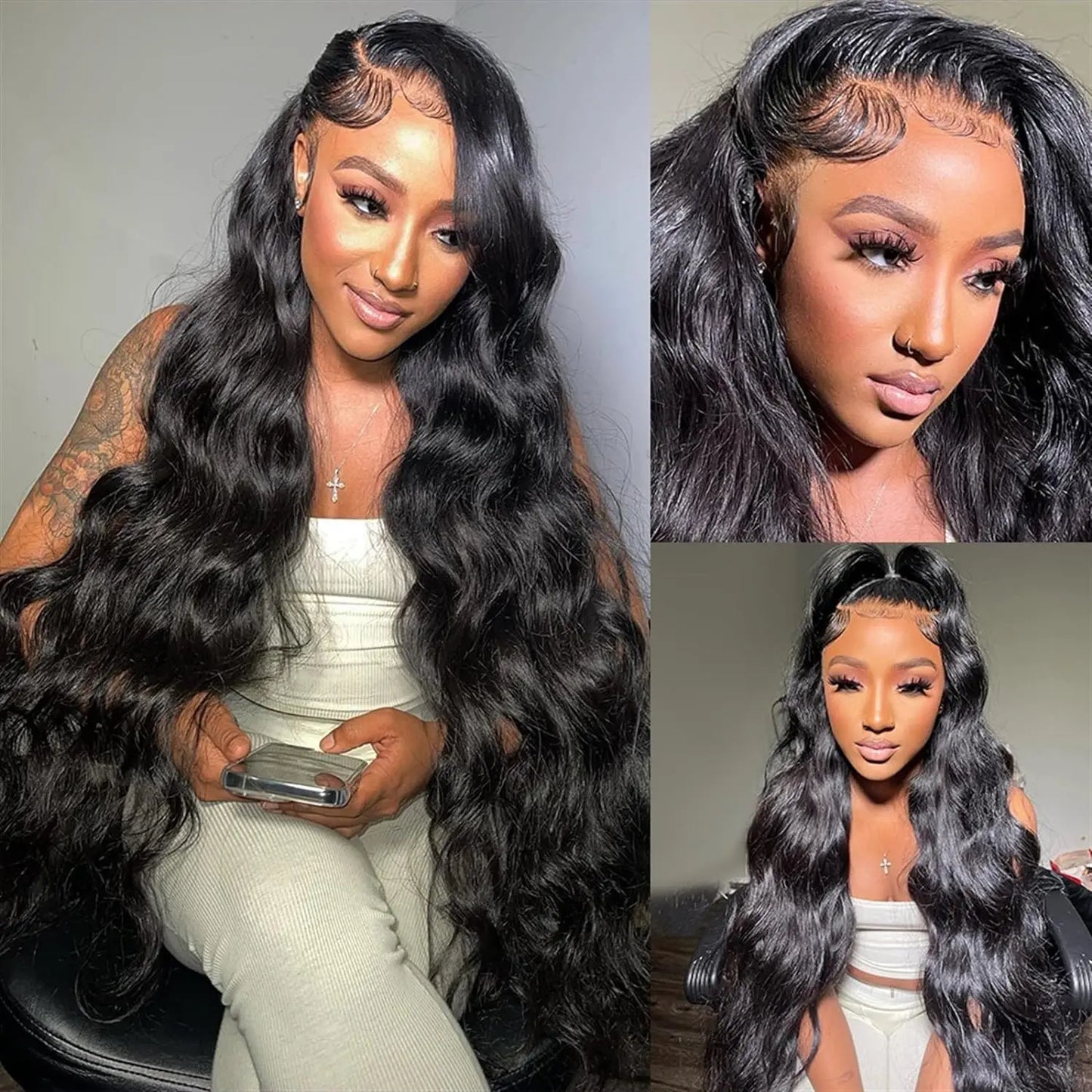 High Density Deep Wave Transparent Lace Frontal Wigs