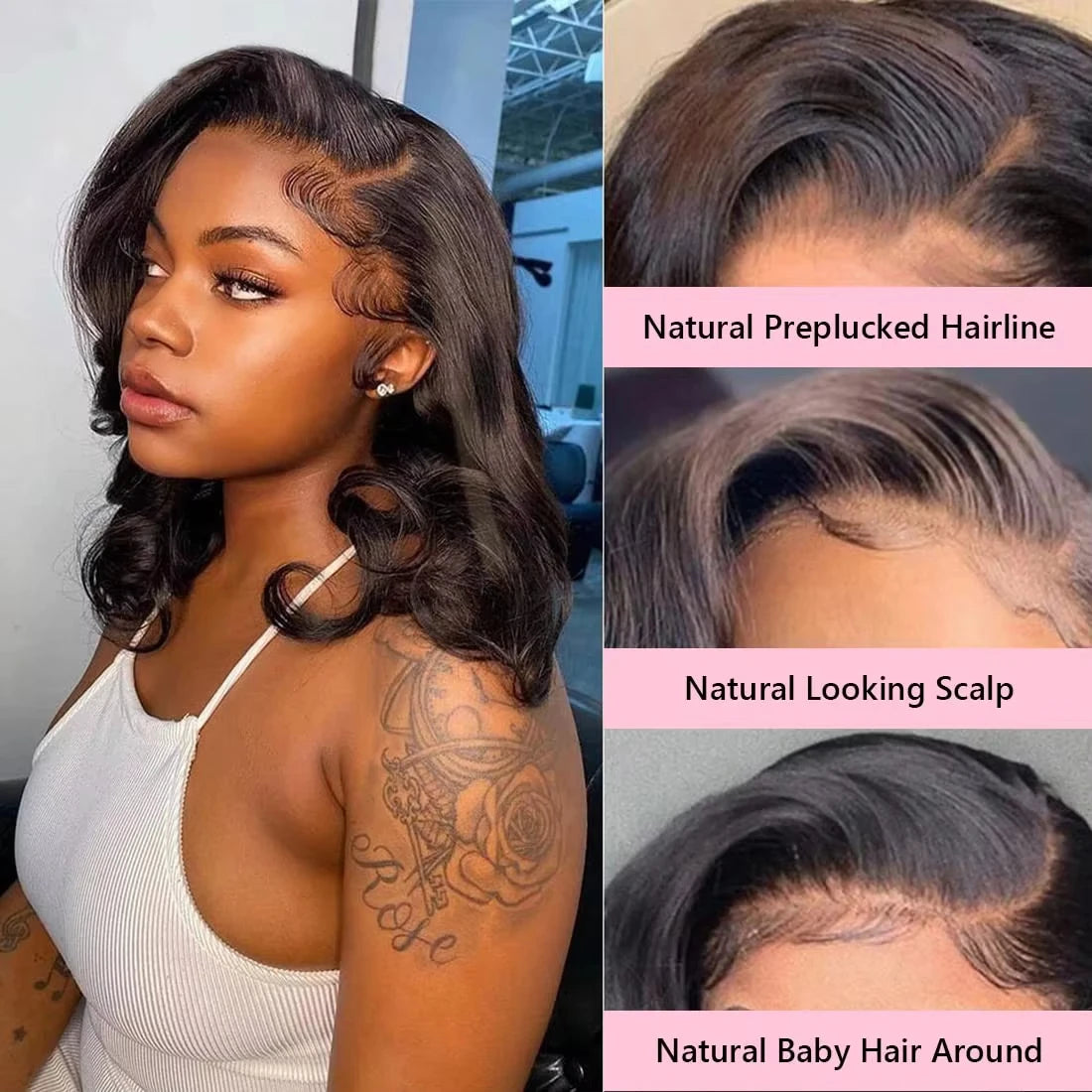 Body Wave Lace Front  Pre-plucked Human Hair Wigs