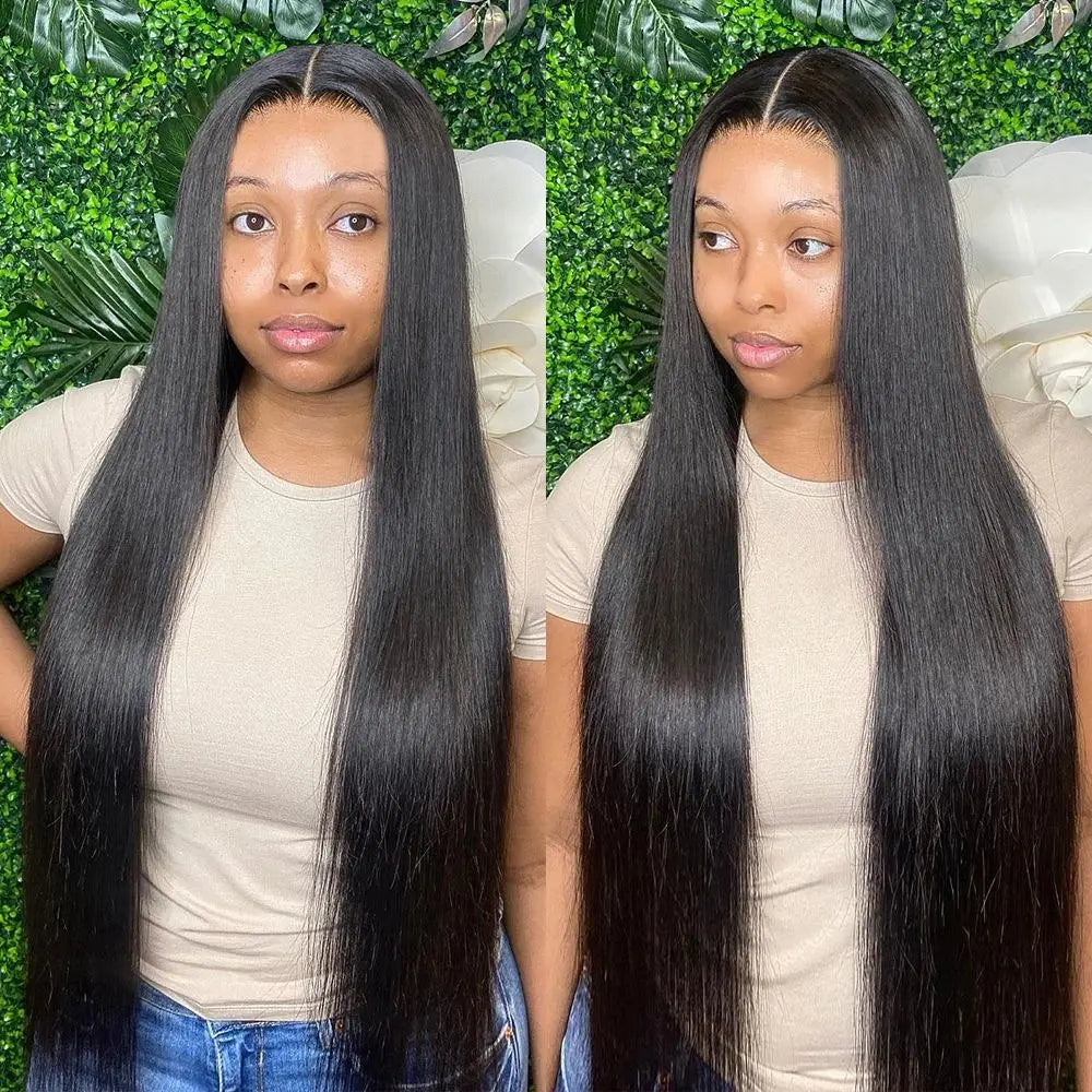 Brazilian Straight Pre-Cut Pre-plucked Transparent Lace Front Wigs