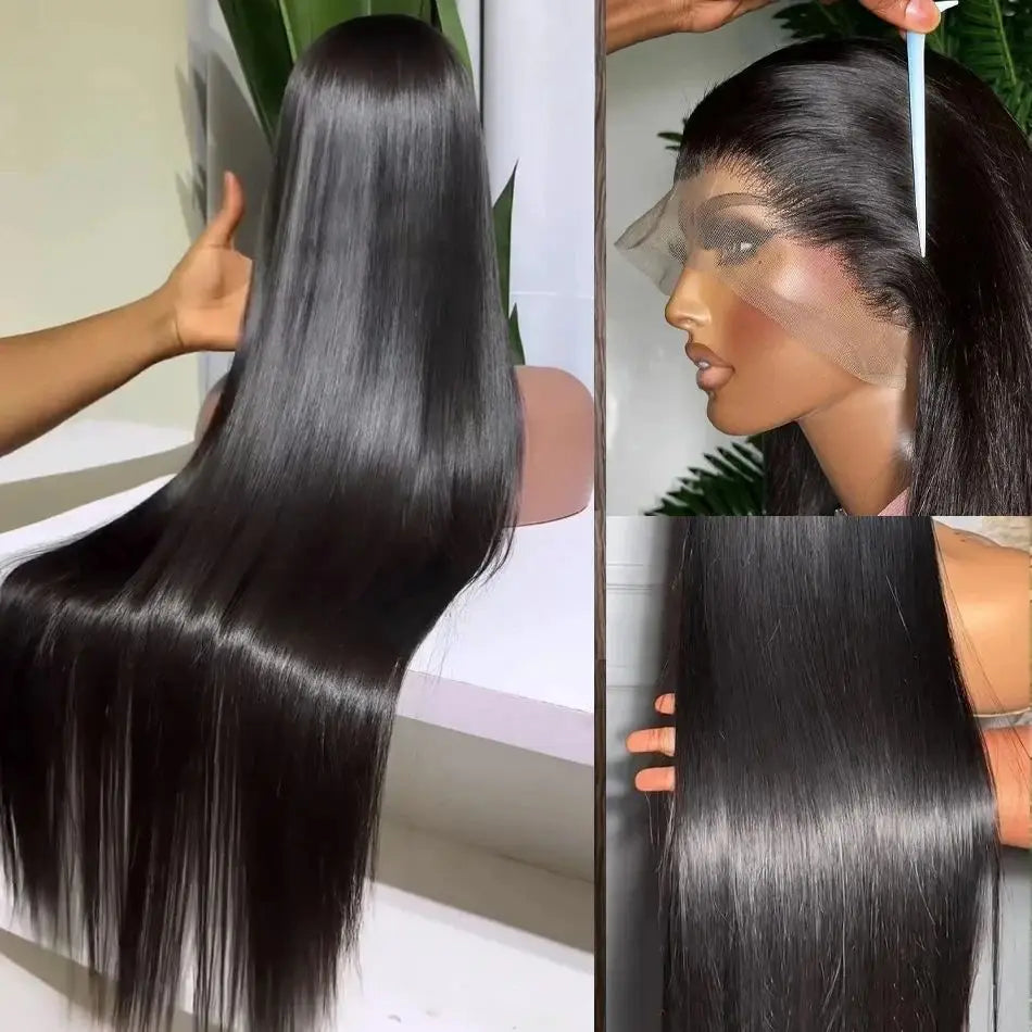 Brazilian Straight Pre-Cut Pre-plucked Transparent Lace Front Wigs