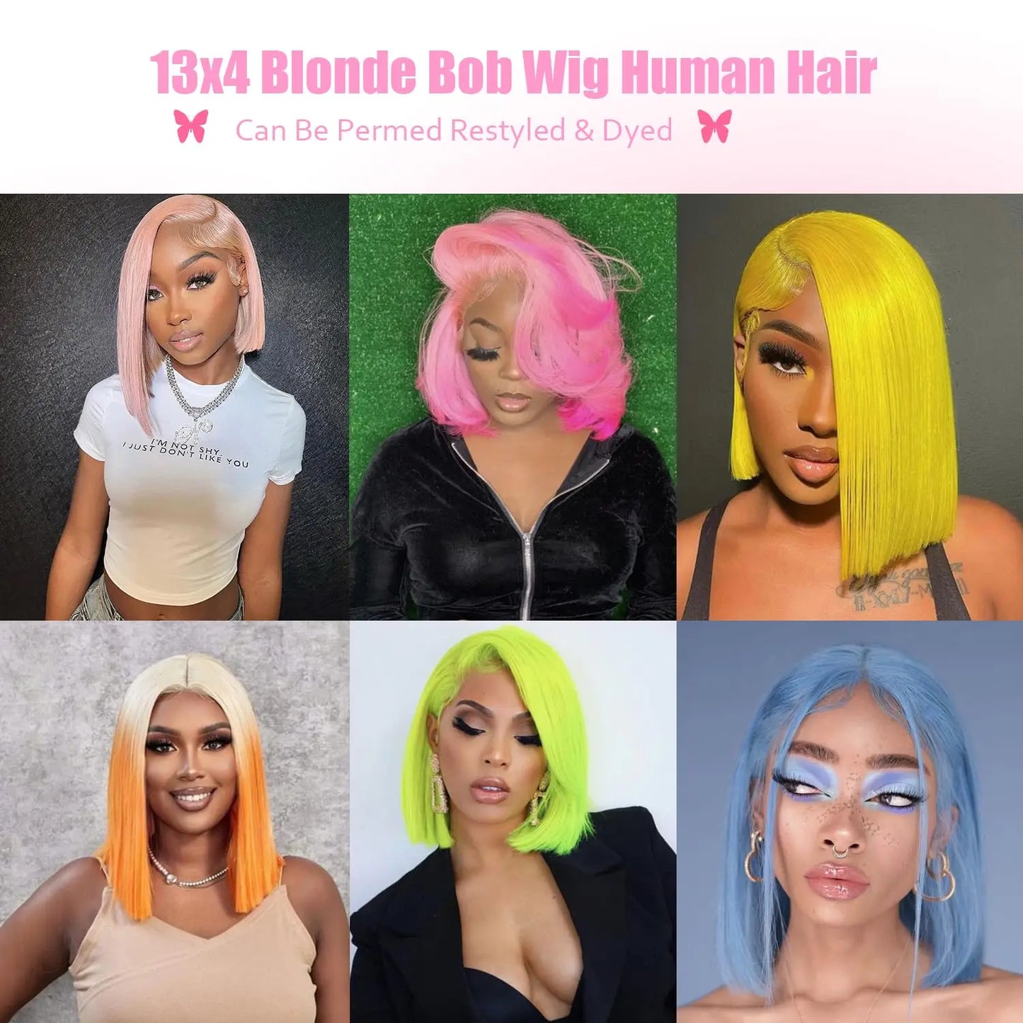 613 Blonde Short Straight Bob Wigs