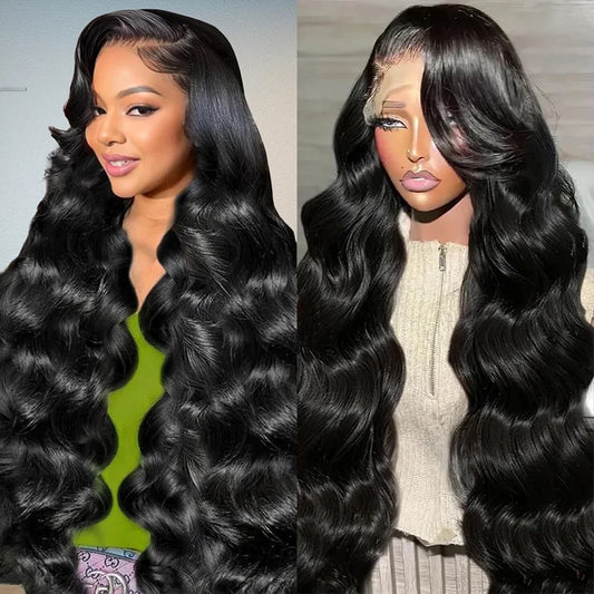 Body Wave Lace Front Human Hair Pre-plucked Wigs w/Baby Hair