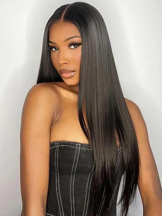 Brazilian Bone Straight Transparent Pre-plucked Lace Wigs