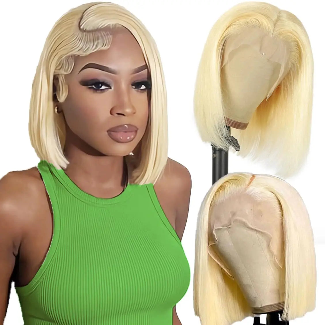 613 Blonde Short Straight Bob Wigs