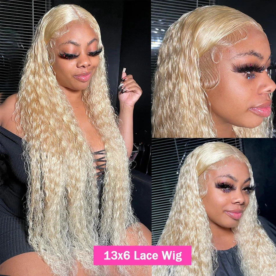 613 Curly Human Hair Lace Frontal Deep Wave Wigs