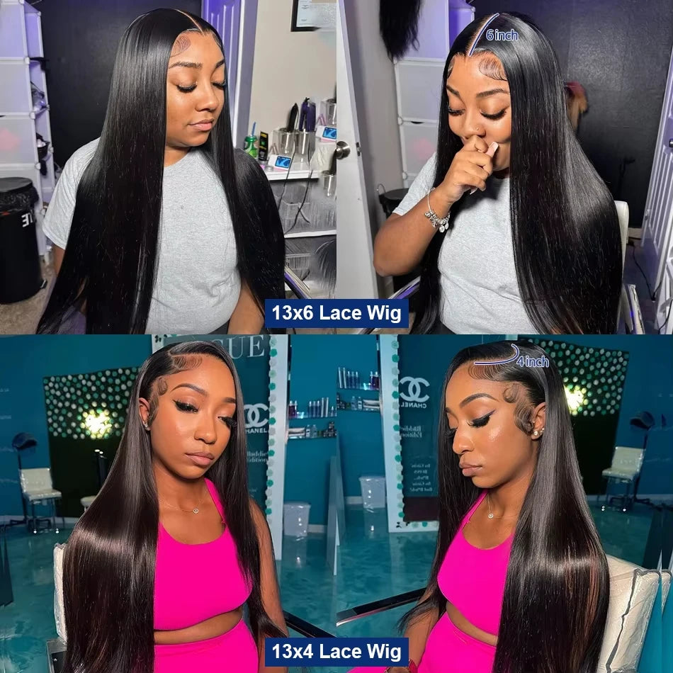 Brazilian Bone Straight Transparent Pre-plucked Lace Wigs