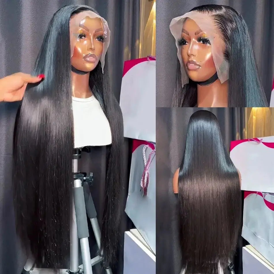 Brazilian Straight Pre-Cut Pre-plucked Transparent Lace Front Wigs